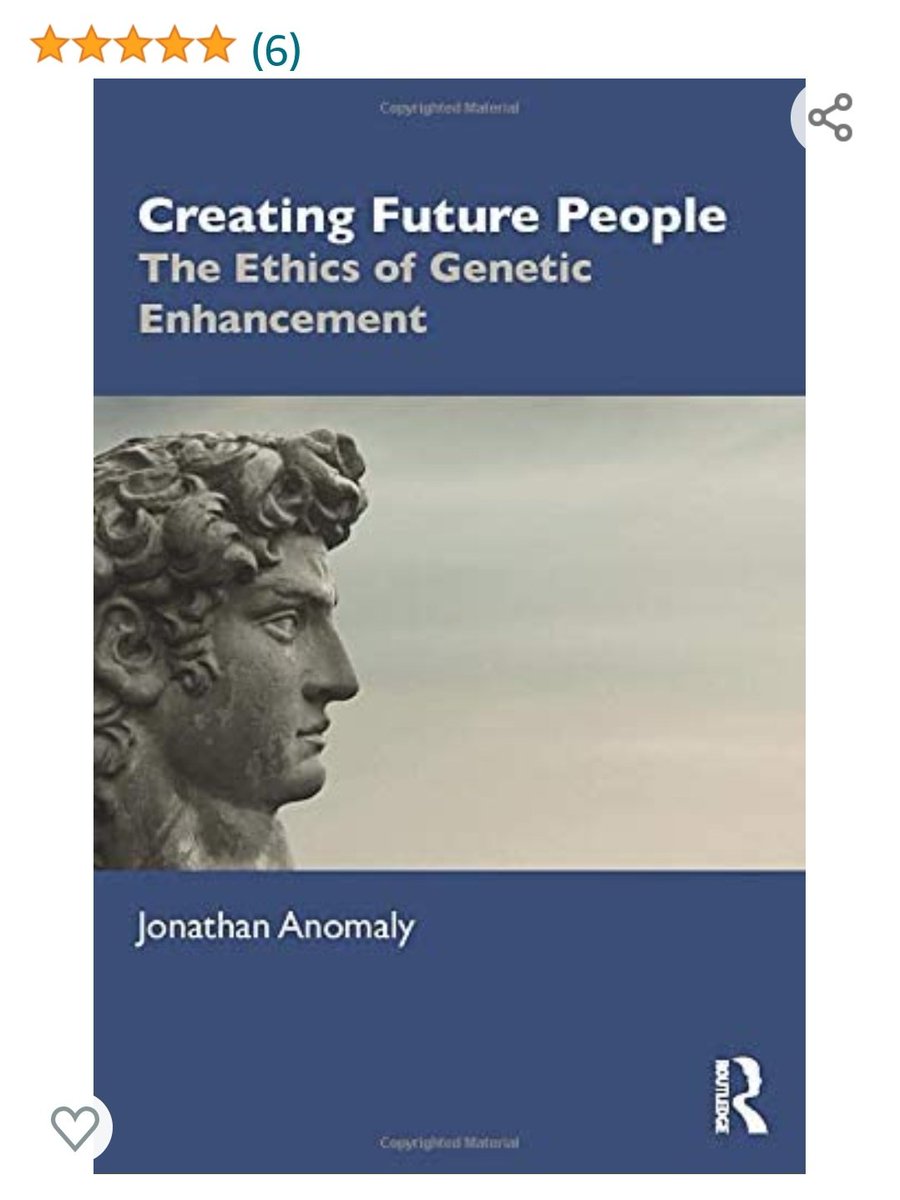 And Tyler is right--the tragedy of the commons is a risk with genetic enhancement.People may shape their kids to be better predators, shrewder rent-seekers.Which makes Anomaly's thoughtful, creative, innovative book so important if we want to prepare for our future.~fin~