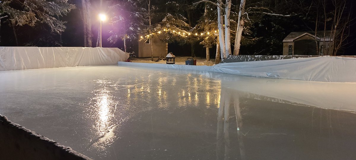 Flooded and ready for another round!  Skating, shinny and then 🇨🇦 on TV out by the 🔥 in the evening.  Busy day planned for tomorrow.  #odr #BackyardRink #WJC2021 #holidays2020 #familytime