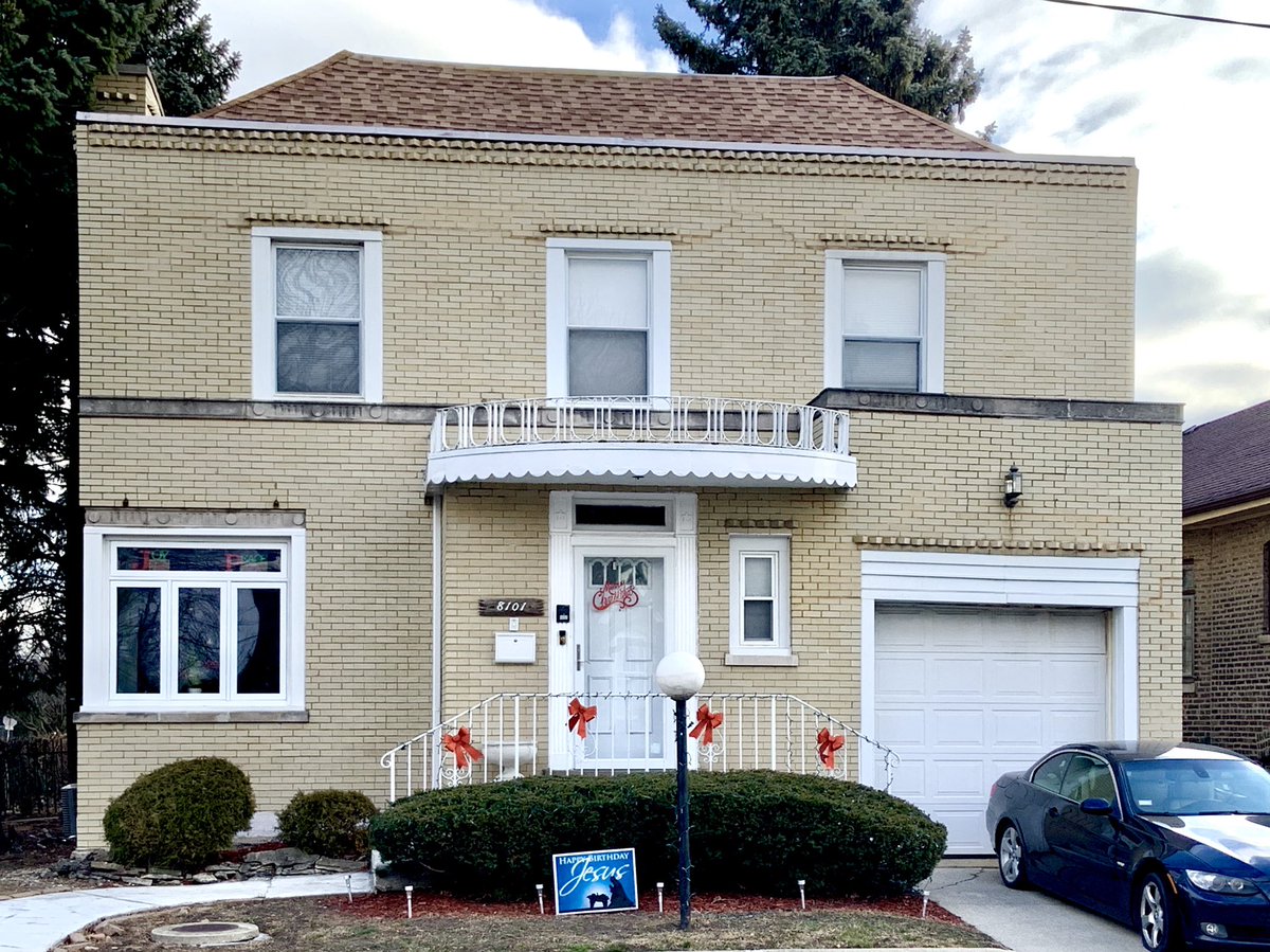 Much of his work was houses, incl these two in Ashburn (one is hard to see because of overgrown landscaping), and one in Auburn Gresham. All 1930s.  The brick details, including stylized versions of a Greek key, stand out in several of his houses.