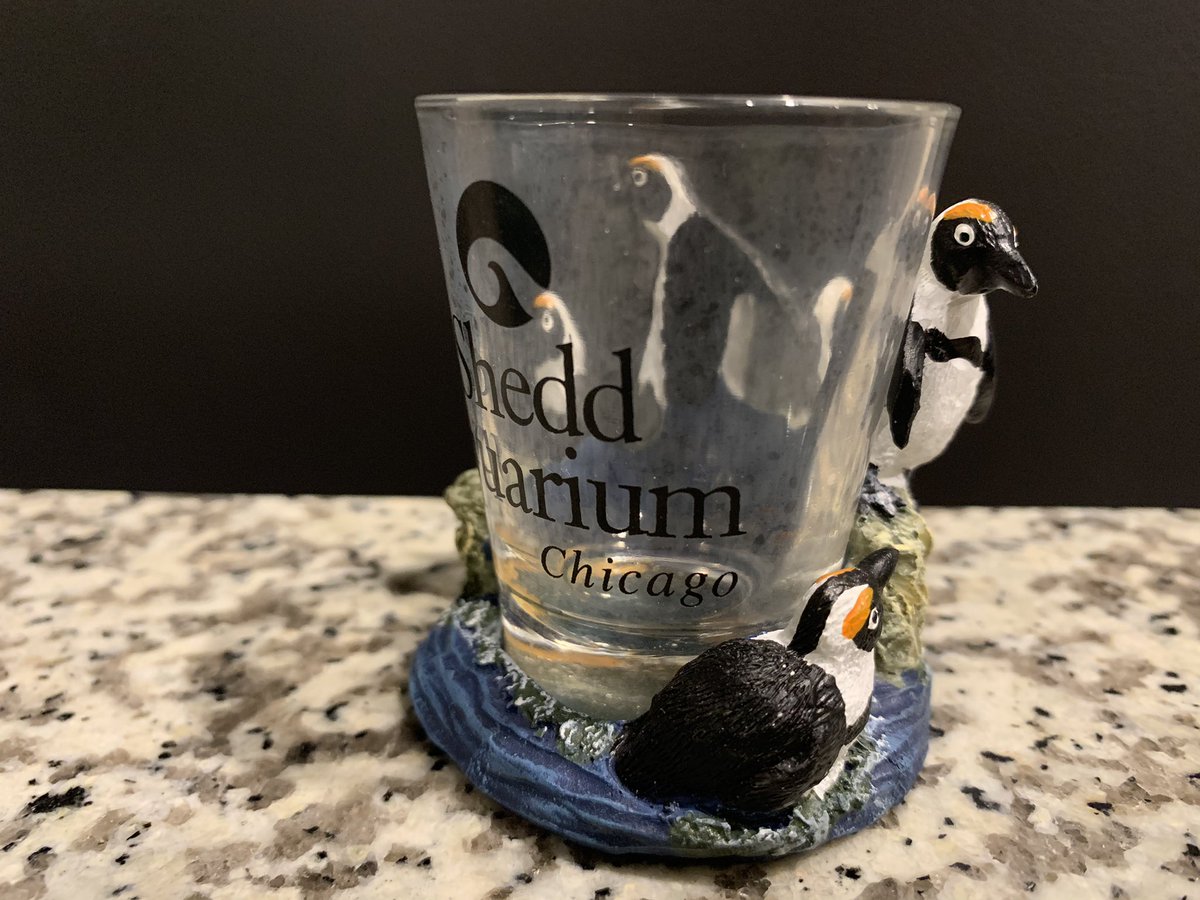 Day 58: In lieu of travel I’d like to do a tour of past trips via shot glasses. This was from the Shedd Aquarium in Chicago. 