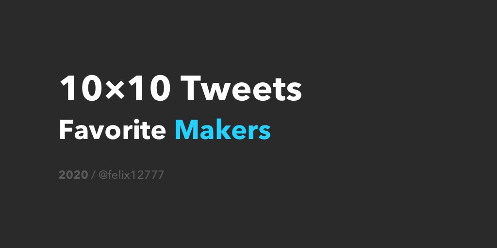 Part 2: Favorite makersMy top 10 in 2020 