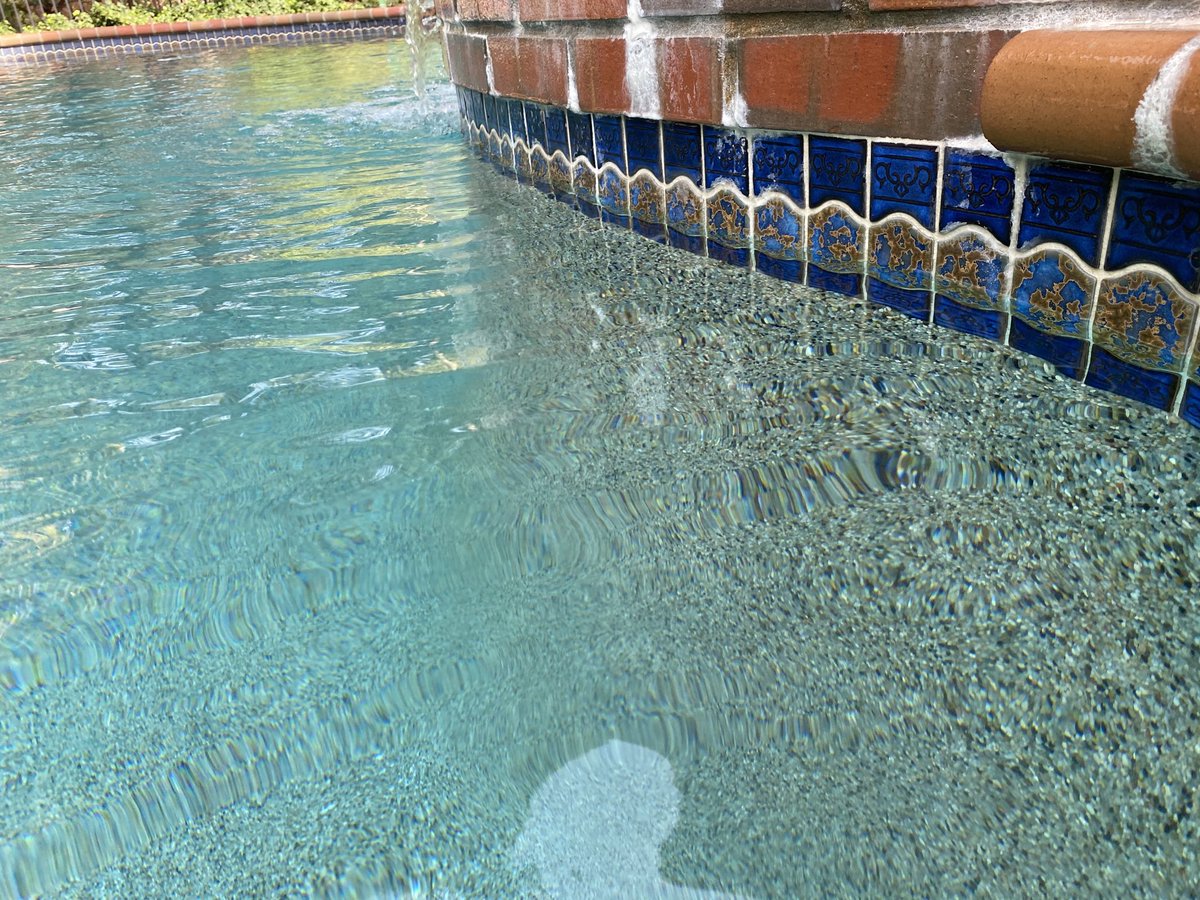 ⁦<a href="/poolcarerepairs/">POOL CARE AND REPAIRS Inc.</a>⁩ get your pool detailed soon. Call 678 349 6876
Old fashioned elbow grease works best for us to remove calcium deposits off tile. The effort is always appreciated by our customers. #poolcareandrepairs 💪