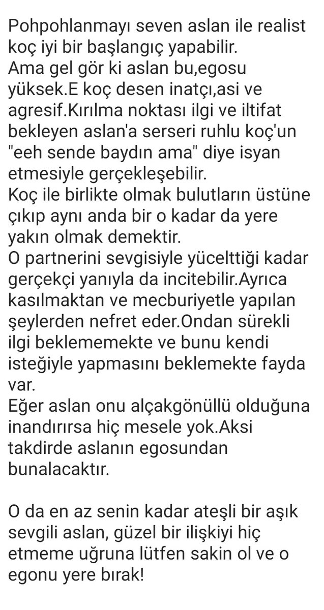 Biraz da koç-aslan ikilisine göz atalım 🦁