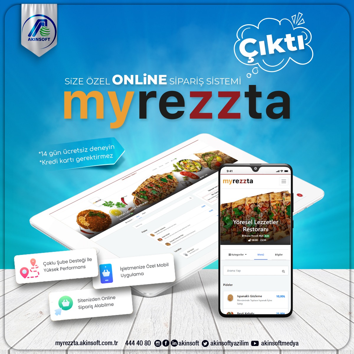 izmirakinsoft's tweet photo. Size Özel Online Sipariş Sistemi MyRezzta Çıktı!
Kredi Kartı Gerektirmeksizin 14 Gün Ücretsiz Deneme Fırsatıyla… 
Bilgi için: 0232 332 13 02 https://t.co/BZ70O1Fbnp 
#myrezzta #yemeksipariş #siparişsistemi #onlinesipariş #paketservis #yazılım #software #program #yerli #akinsoft https://t.co/UnM9wVP5KB
