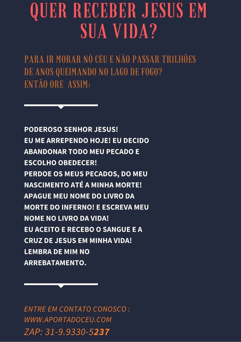 Danisamu19's tweet photo. IMORALIDADE SEXUAL É PECADO. O MESSIAS ESTÁ VINDO PARA JOGAR NO LAGO DE FOGO TODO PECADO. ONDE VOCÊ QUER PASSAR A SUA ETERNIDADE? ARREPENDA SE E RECEBA JESUS!

IDOLOS CAEM: Honda Casagrande Ajax Sabiá André Mendonça Reveillon #Calango2020 Vila Belmiro outer banks Anvisa Jeiza https://t.co/rfnmyiFaRc