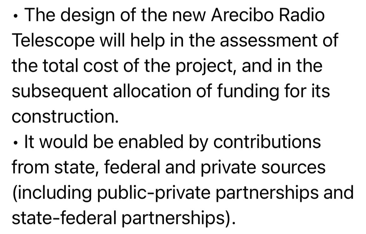 Summary of the Puerto Rico Government public policy on the Arecibo Radio Telescope announced today 28-Dec-2020