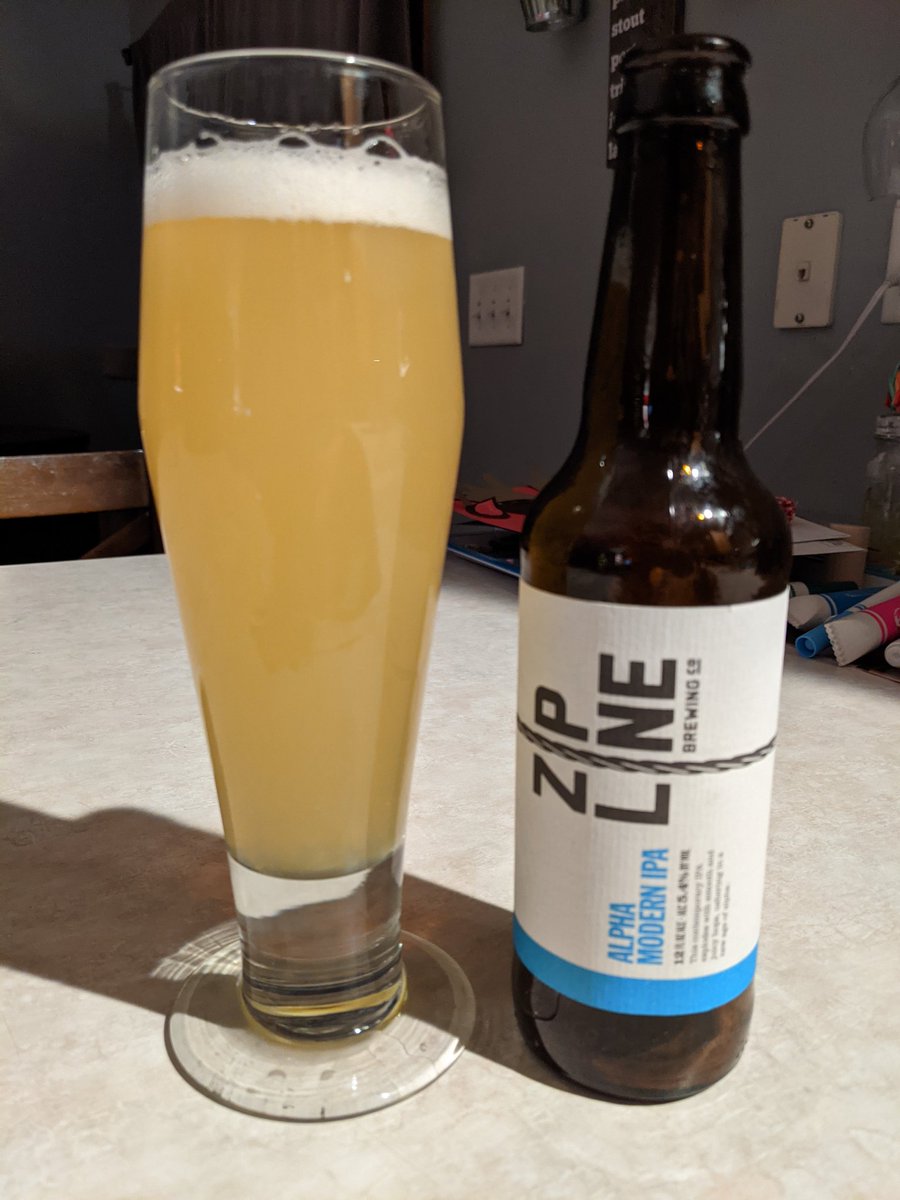 Alpha Modern IPA from <a href="/ZiplineBrewing/">Zipline Brewing Co.</a> in Lincoln, NE.  Super impressed with this place so far! #CraftBeer 🍺🍻