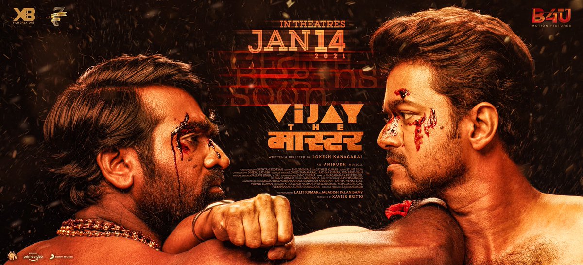 #MasterPongal 

<a href="/actorvijay/">Vijay</a> <a href="/Dir_Lokesh/">Lokesh Kanagaraj</a> <a href="/XBFilmCreators/">XB Film Creators</a> <a href="/anirudhofficial/">Anirudh Ravichander</a> <a href="/andrea_jeremiah/">Andrea Jeremiah</a> <a href="/MalavikaM_/">Malavika Mohanan</a> <a href="/imKBRshanthnu/">Shanthnu</a> <a href="/iam_arjundas/">Arjun Das</a> <a href="/philoedit/">Philomin Raj</a> <a href="/sathyaDP/">SathyanSooryan ISC</a> <a href="/Jagadishbliss/">Jagadish</a> <a href="/7screenstudio/">Seven Screen Studio</a> <a href="/Lalit_SevenScr/">S S Lalit Kumar</a> <a href="/SonyMusicSouth/">Sony Music South India</a> <a href="/ActorSriman/">actor sriman</a> <a href="/SunTV/">Sun TV</a> <a href="/RIAZtheboss/">RIAZ K AHMED</a>