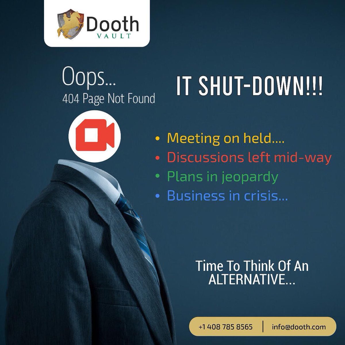 Dootpltd's tweet photo. Looking for solutions to fix the error 404 - not found?
It's time to think of an alternative...
Dooth - Be Confident. It's Confidential !
https://t.co/2aJ64cCRgt
#datasecurity #securedata #securedatamanagement #securityprotocols #dataprotocols #safeguarddata https://t.co/ZtUYPIyyzB