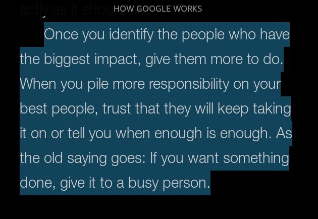 "For many people, work is an important part of life, not something to be separated. The best cultures invite & enable people to be overworked in a good way, with too many interesting things to do both at work and at home.Manage this by giving people responsibility and freedom."