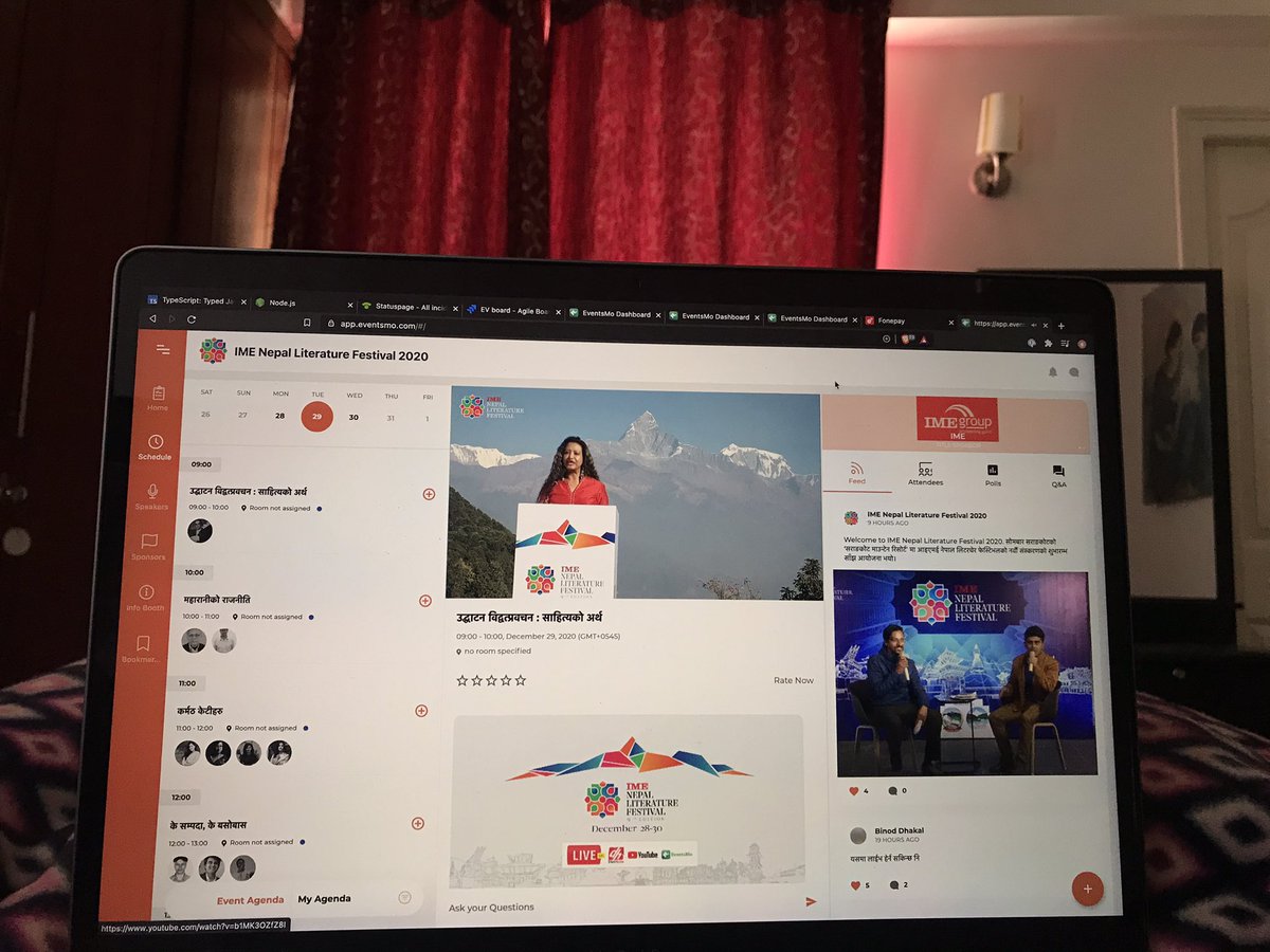 aniXification's tweet photo. Watching @Nepallitfest live from the comfort of home. https://t.co/KZJf7qreOz