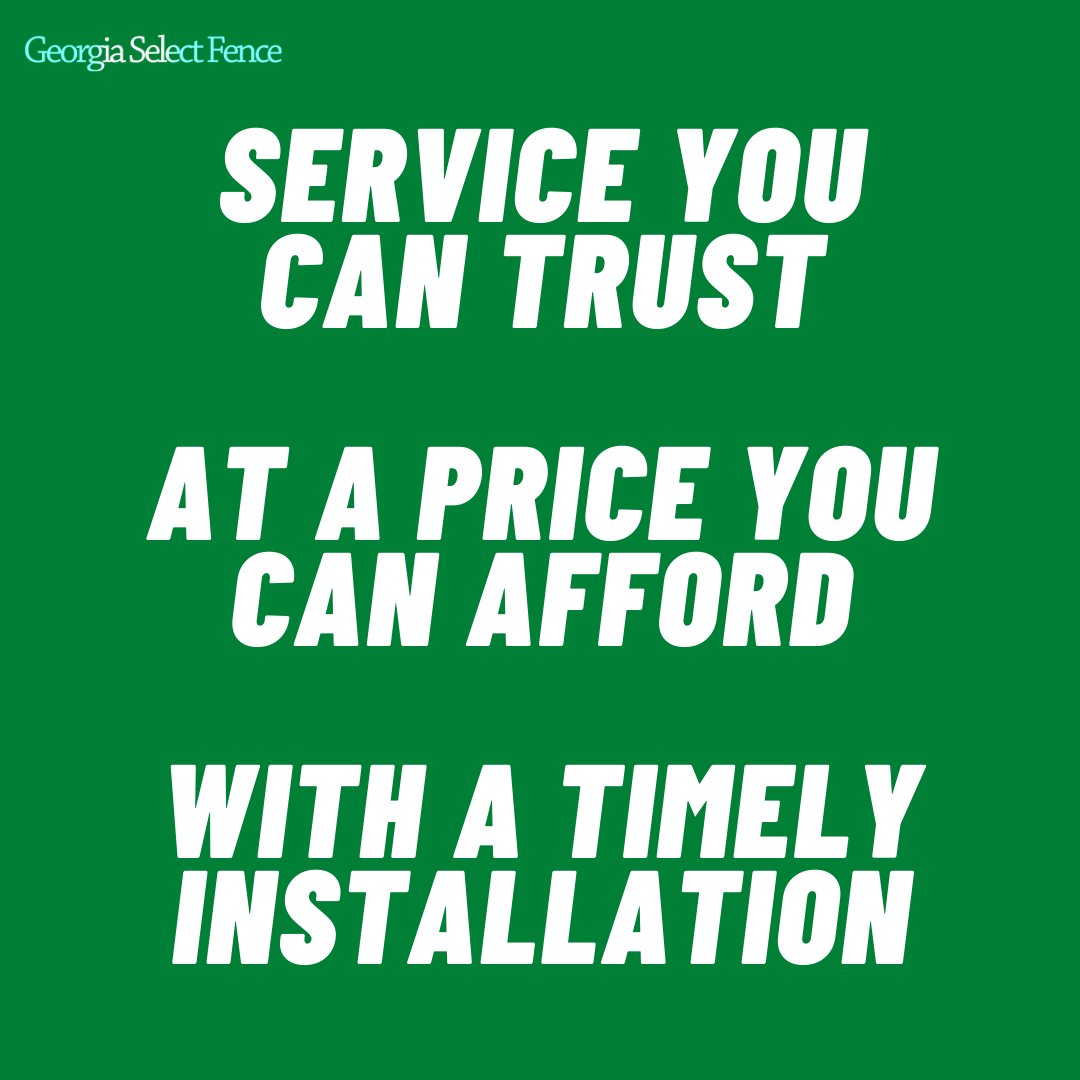 GaSelectFence's tweet image. As Middle Georgia's most trusted fence company, Georgia Select Fence, LLC is a family-owned fence company who is a leader in the fence industry though quality installations, competitive pricing and excellent customer service!

#GASelectFence #Fence