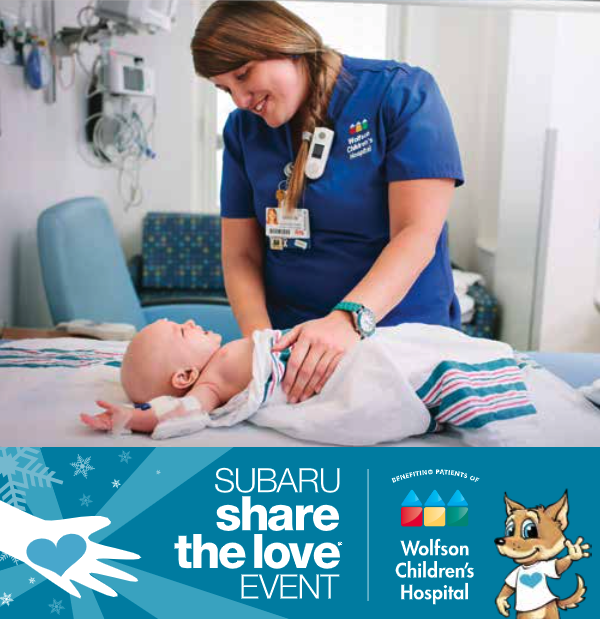 WolfsonChildren's tweet photo. There are just a few weeks left of @SoJax's 13th Annual #ShareTheLove event! Through Jan. 4, for every car purchased or leased, they'll donate $250 to charity, and match it 100% if you choose Wolfson Children's Hospital: https://t.co/vsdYXVXzKB #SOJAX https://t.co/7NIN6LxfBS