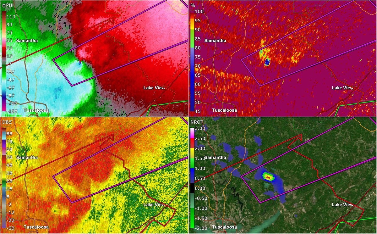 Poor Tuscaloosa never gets a break. This tree eating EF1 on Easter Sunday displayed a very intense velocity signature, yeah I'll keep that one in rural areas. Thank you.