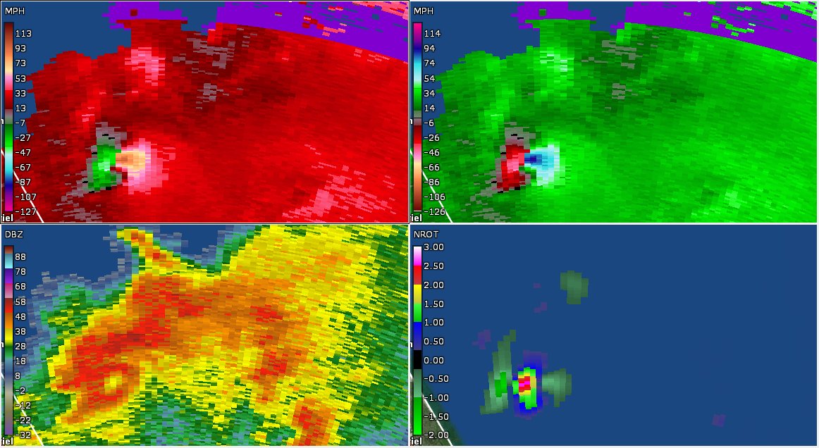 On the next day, it was Florida's turn. Numerous intense supercells produced weak tornadoes over Florida, but as they moved offshore, 1 supercell really ramped up, and likely affected a ton of fish with a GNARLY waterspout