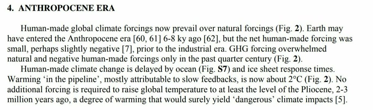 We know, again from detailed proxy data, that today's amount of atmospheric CO2 eventually produces a Pliocene-like climate of at least 3°C above pre-industrial.James Hansen...