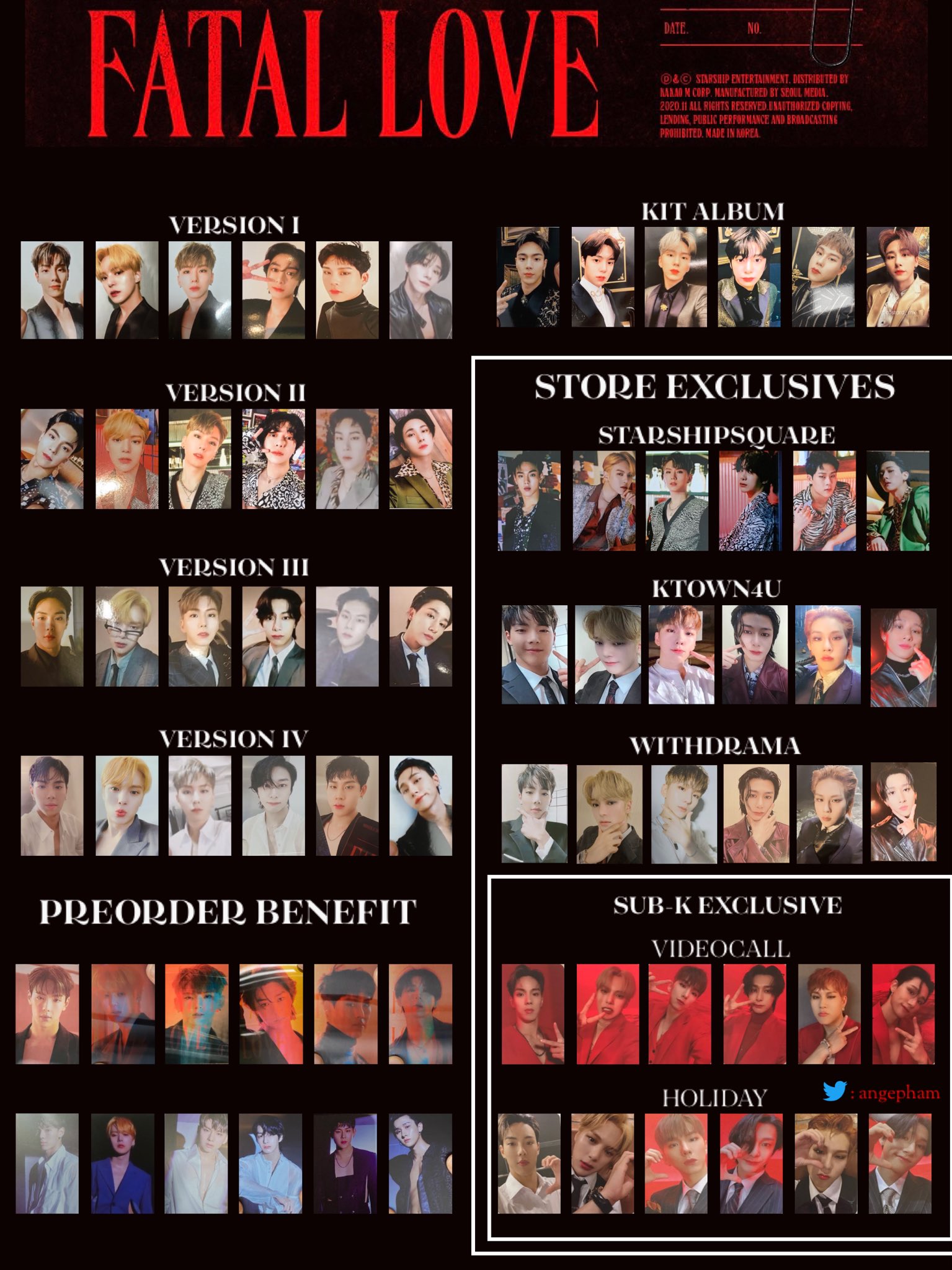 무무 🐰 в X: „MONSTA X : 'FATAL LOVE' ALBUM PHOTOCARD PC