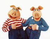 Barz and Beau as Andy and Randy Pig