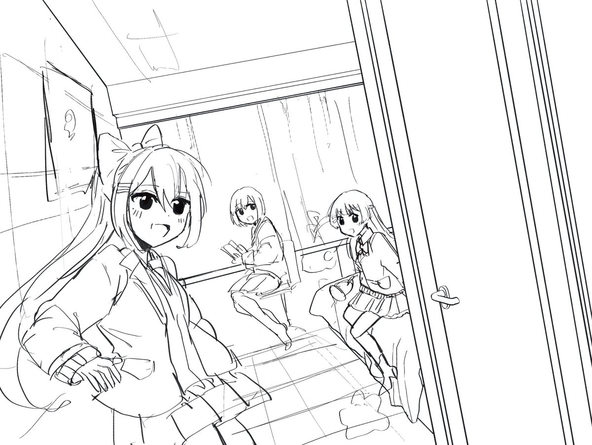修羅が終わったら描きたい絵のラフです お粥の漫画 修羅が終わったら描きたい絵のラフです お粥の漫画