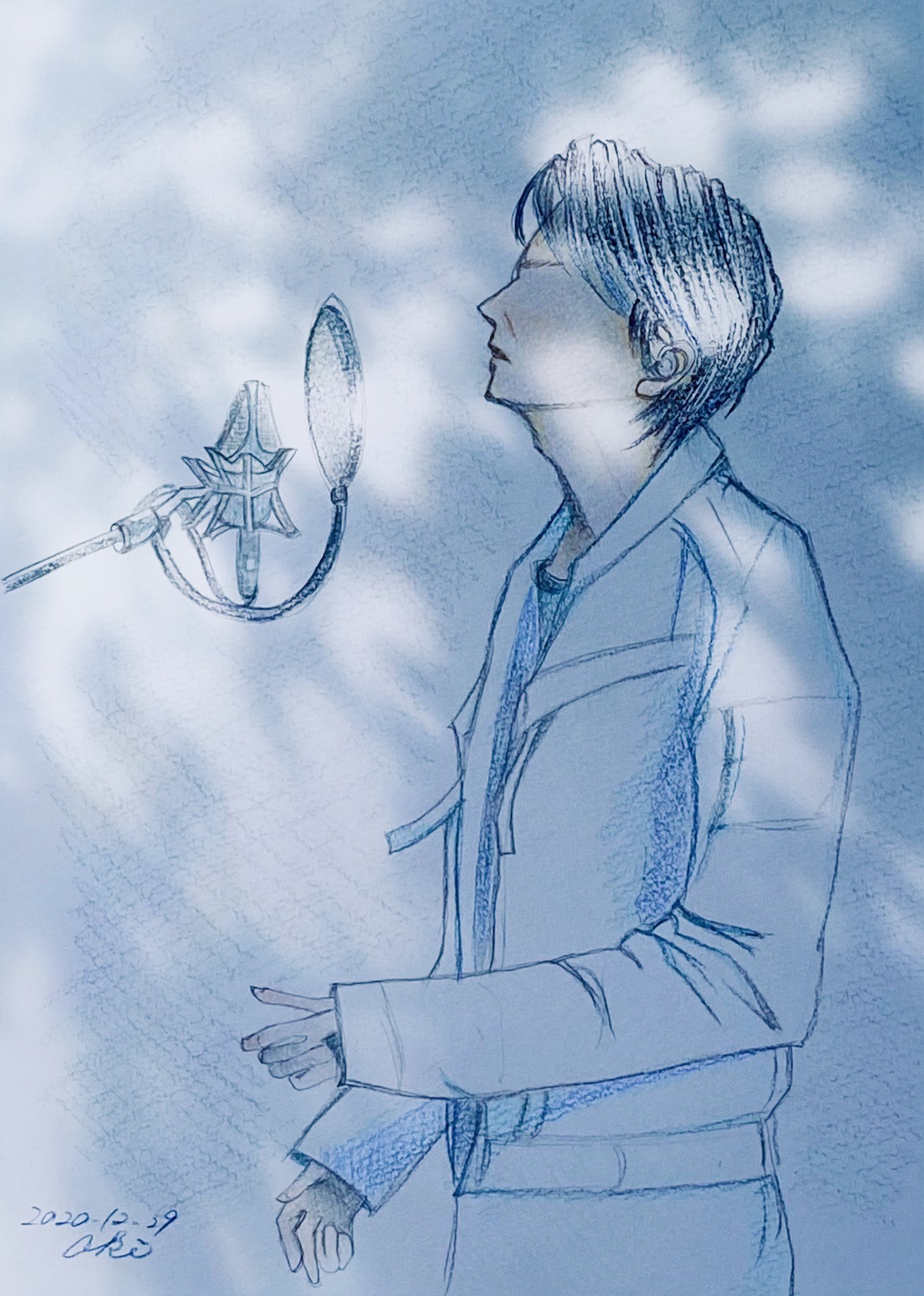 Aki Writer Illustrator 福山雅治を描こうとして途中で諦めた 今日の一枚 福山雅治アルバム Akira オンラインライブのワンシーンをモチーフに あたしにゃ人物画はまだ難易度高い Akira Bros1991 福山雅治 福山雅治オンラインライブ