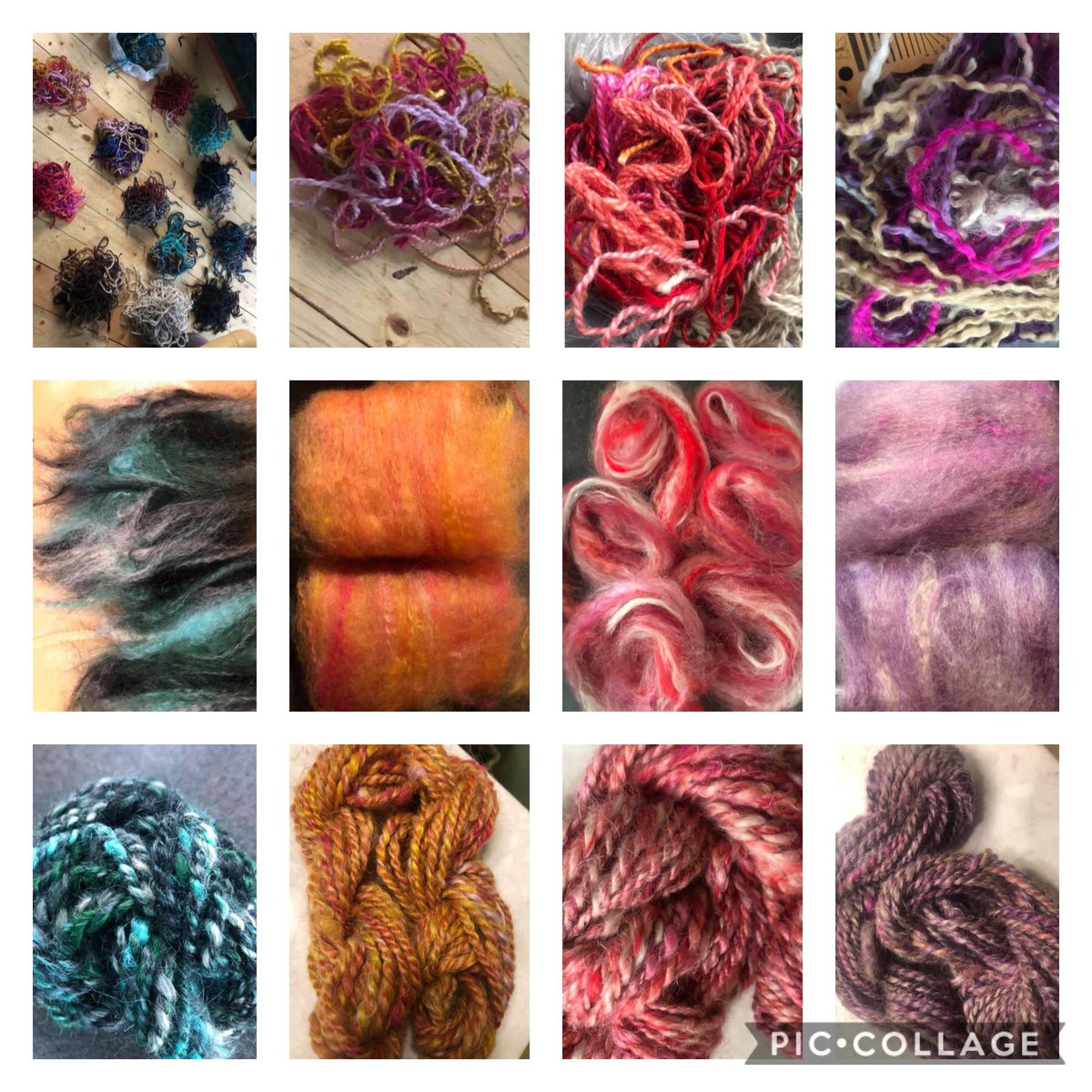 HomesteadwView's tweet image. Fun bit of creating; turning scraps into new yarns.