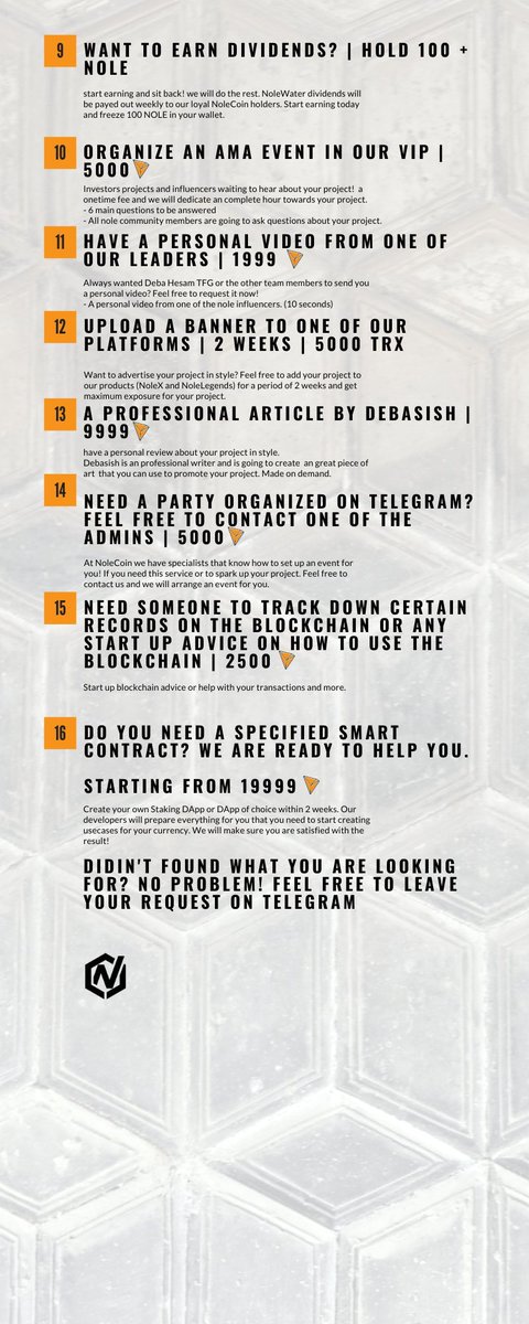 kartikchopra15's tweet image. Know about all of the services from NoleCoin by  attached pictures for some details including the ability to join as a VIP. 

#Nolex #NoleFam #tuesdayvibe #TREASURE #NewYear2021