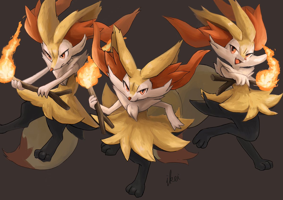 Braixen テ-ル ナ-I like any way of holding a tree branch.ど の 持 ち 方 も 好 き.