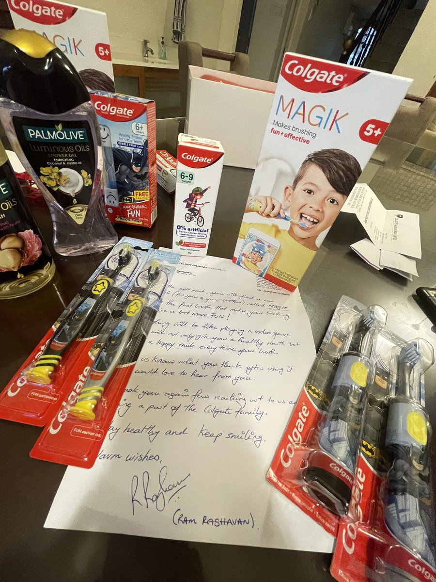 reshmabudhia's tweet photo. This is just half of the goodies @ColgateIndia got for my boys but the excitement level has been at peak. My son’s faith in reaching out to people has become stronger. Thank you for that. https://t.co/EaALKkAOwN