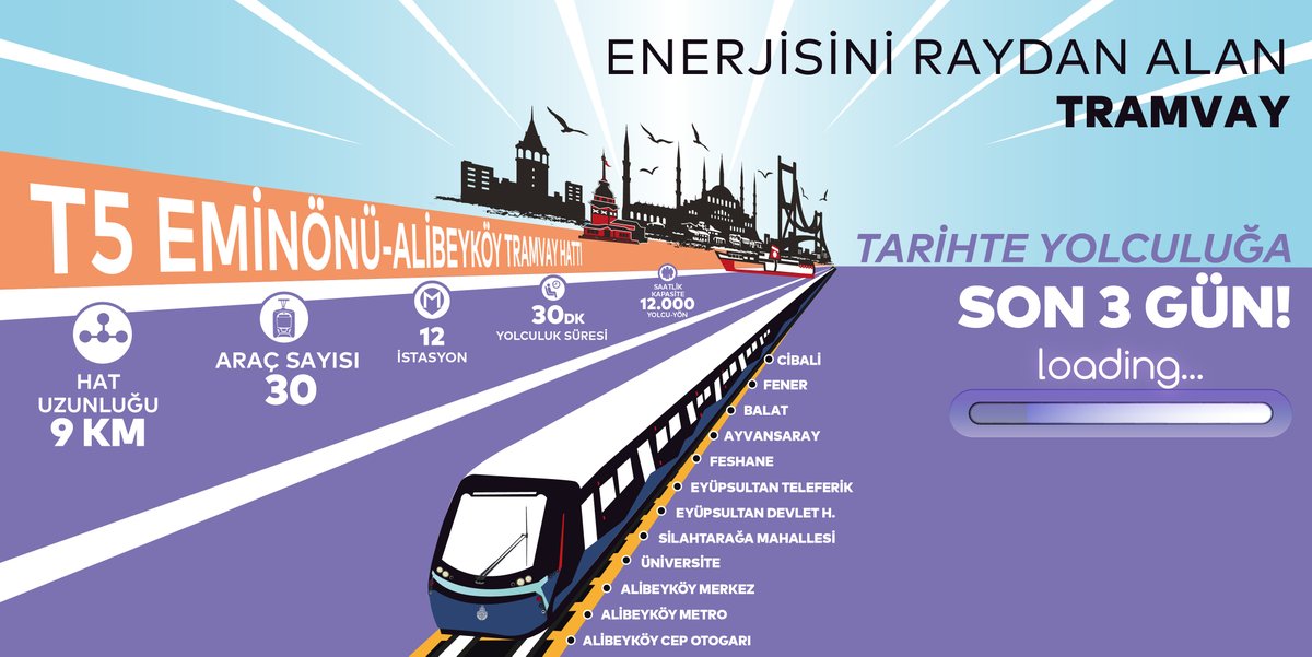 Tarihte yolculuğa son 3 gün!
Her biri İstanbul’un tarihine uzanan 12 istasyon 📍😊

#T5EminönüAlibeyköyTramvayHattı #metroistanbul #büyükaçılış #heyecanlıbekleyiş