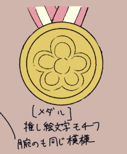 訂正 メダルのデザインは推し絵文字モチーフと書いておりましたが 正しくは 楓のイラスト