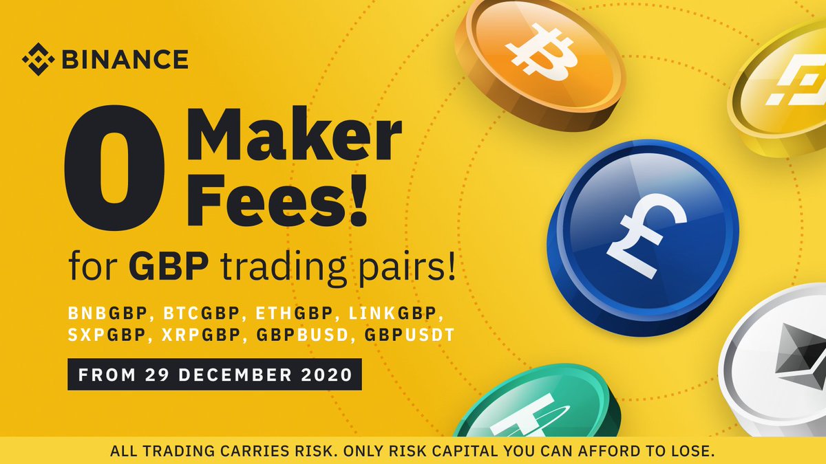 Zero Maker Fee Promotion for $GBP 💷 trading pairs on #Binance

➡️ binance.com/en/support/ann…