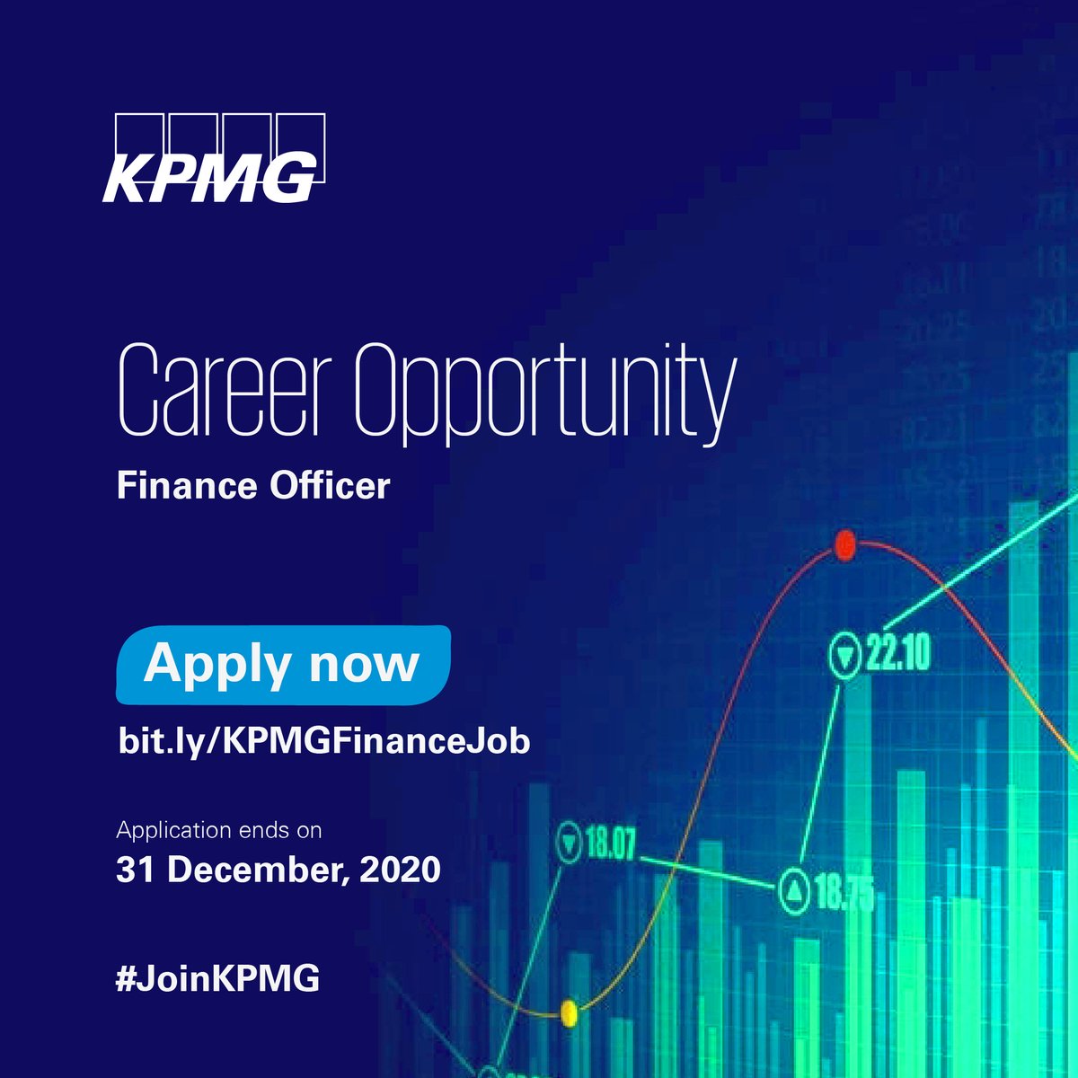 KPMG_GH's tweet photo. Join our team as a Finance Officer.
Find out more about the role and apply now, https://t.co/jl0n2PF54y. Application ends on Thursday, 31 December 2020. #JoinKPMG #careers #KPMG #jobs #recruitment https://t.co/PWgUNCgLGQ
