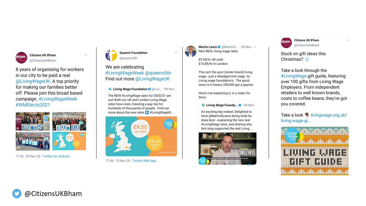 [6] On 'making our families better off' the real  @LivingWageUK campaign became significant as low paid key workers joined the list of pandemic heroes. We stepped up to model paid work placements (more to do) & our homeless families organising got a boost with  #BrumWish.