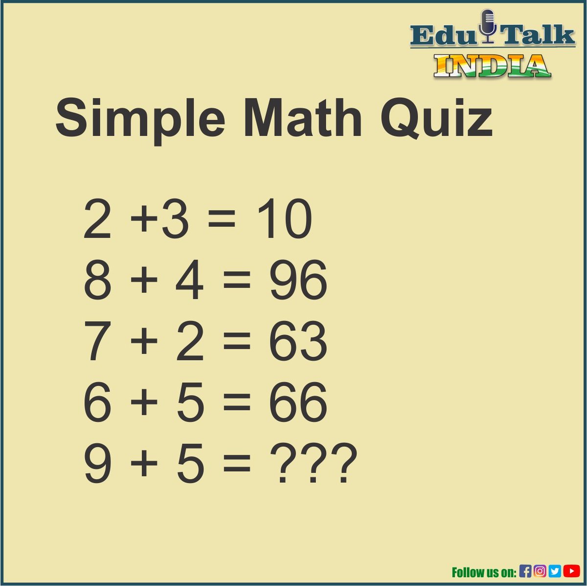 Edutalk8's tweet photo. 99% FAIL........................!!!!!!!!!!!
ANSWER IN THE COMMENT SECTION.........

CHALLENGE FOR ALL OF YOU........!!!!!!!!!

#edutalk
 #edutalkIndia
#Viral #tweetme #Trending #sscchsl  #SSC #ANSWER  #math #maths https://t.co/KkF61lilux
