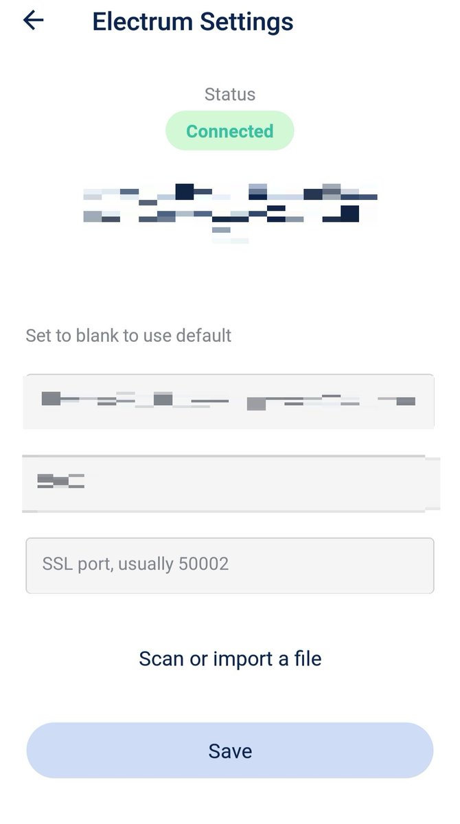 Settings ->network->electrum serverPaste the adress in the first box. The last thing in the first box has to be .onionPaste the 5000X in the second boxLeave the third box empty.Save.