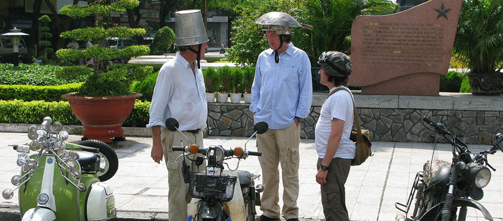 Hanuman were integral to the production of Top Gear Vietnam, screened in Dec 2008, as they made their way from Saigon to Hanoi: Clarkson on a Vespa, Hammond on a Minsk and May on a Honda Cub. Legendary shoot.