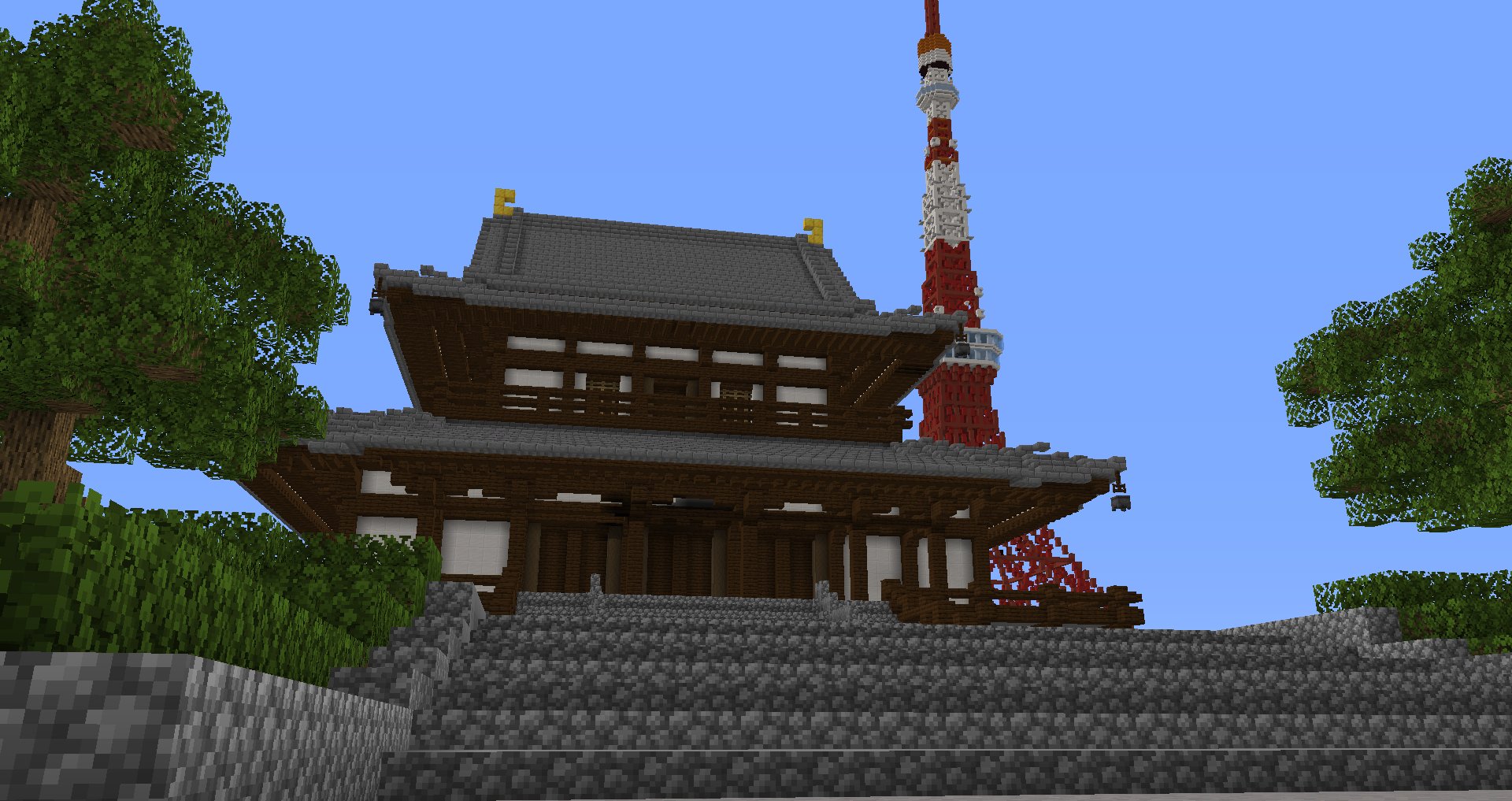 たくみです ケイン Keinkandy と合作 東京タワー 増上寺 Minecraft建築コミュ T Co I9izwslvi2 Twitter