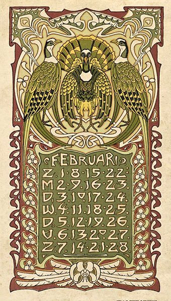 1/  Almost 120 yrs old this!Art Nouveau calender for 1903 by Dutch illustrator Leo Visser (1880-1950).(May-Dec in next tweets)