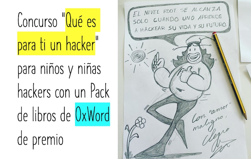 chemaalonso's tweet photo. El lado del mal - Concurso "Qué es para ti un hacker" para niños y niñas hackers con un pack de libros de @0xWord de premio (y un dibujo mío también) }:) https://t.co/Zw30L175il #hackers #Dibujo #Concurso #RetoHacking https://t.co/JAqHllroLk