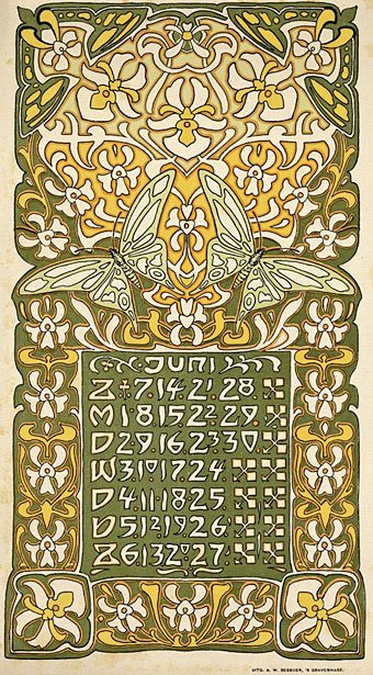2/ Art Nouveau calender for 1903 by Dutch illustrator Leo Visser (1880-1950).(Sept-Dec in next tweet)