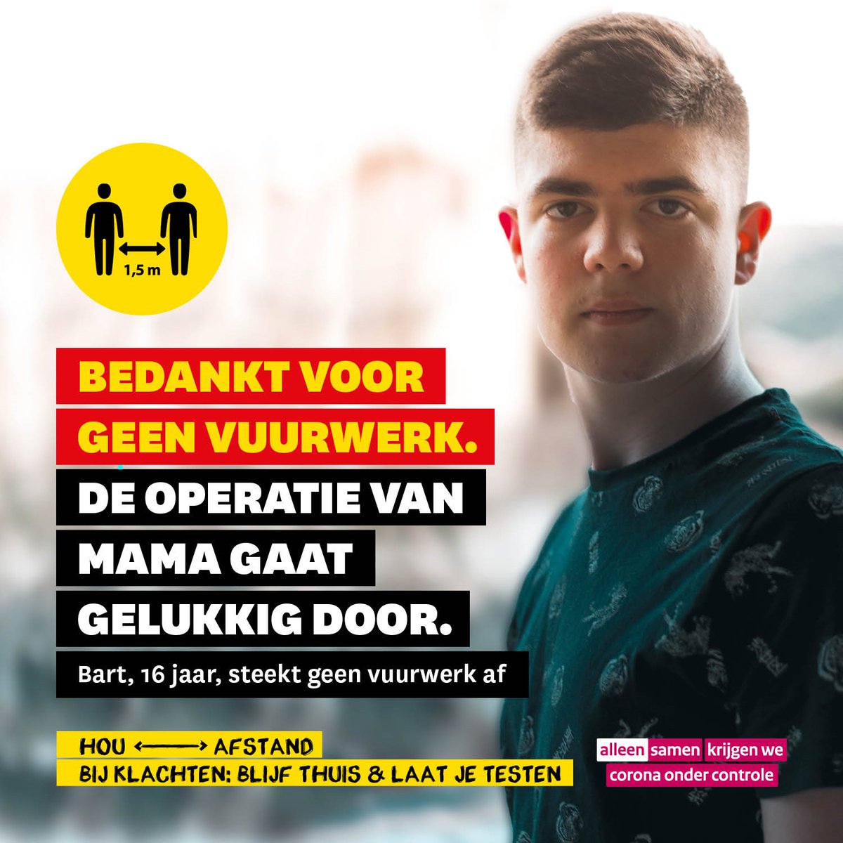 Door het coronavirus is de werkdruk in ziekenhuizen en bij hulpverleners erg hoog. Daarom heeft het kabinet besloten dat tijdens deze jaarwisseling 2020-2021 geen vuurwerk verkocht en afgestoken mag worden. Laten we ons aan dit vuurwerkverbod houden! bit.ly/34DU3RE