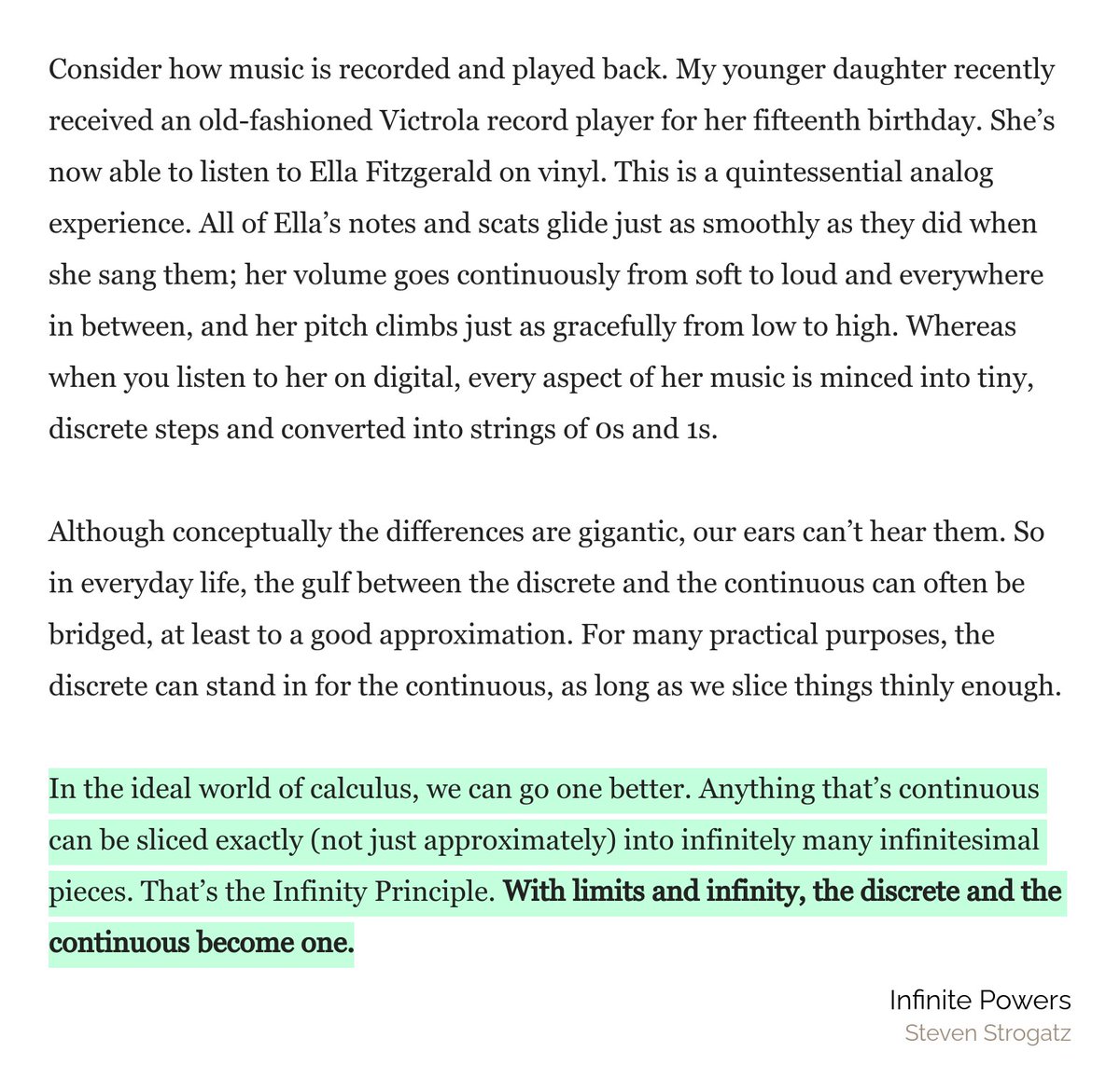 Pretty sure there was some discussion happening a while back (possibly prompted by  @TKPullinger ?) on the theme: "Is the universe discrete or continuous?"My answer now is "Yes."