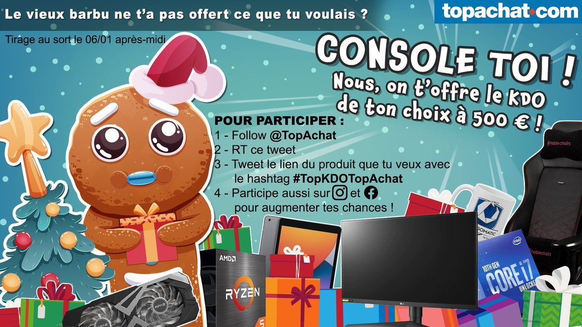 TopAchat's tweet image. Tu voudrais gagner quoi toi ? Dis moi tout, je suis curieux 👀👀👀

Et participe ici ⬇