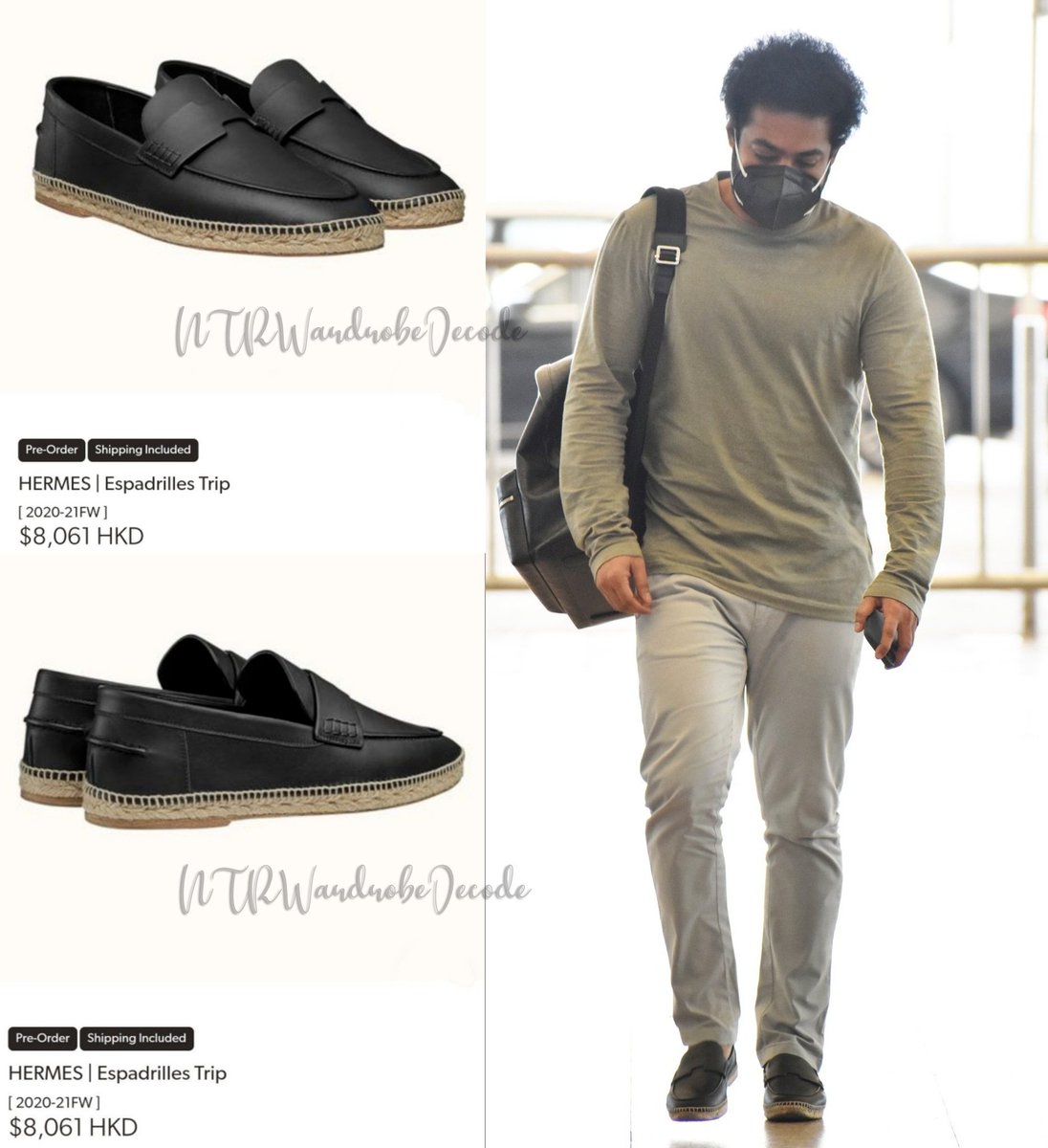 NTR Wardrobe Decode on Twitter: In recent Airport Look... @tarak9999  wearing  Hermes - Espadrilles Trip Worth - HKD$ 8,061 - 76,300 INR  #NTRWardrobeDecode https://t.co/WHB0X22UEZ / Twitter