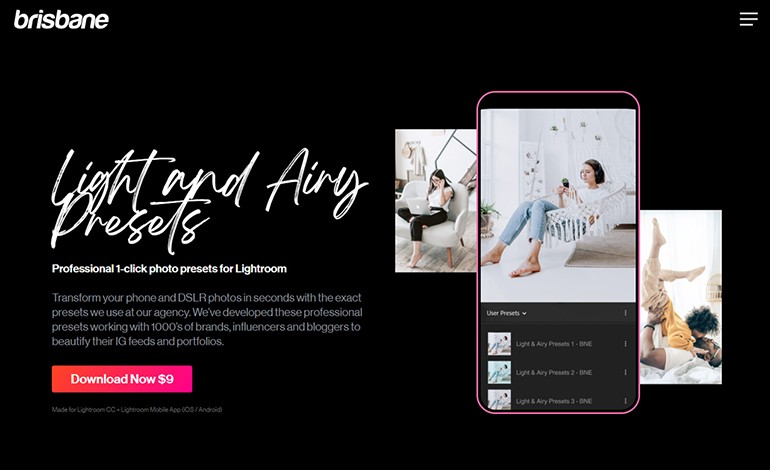 #Featured of the Day 29 Dec 2020
Light and Airy Presets
by Sean O'Brien <a href="/SeanAUS120/">Sean O'Brien</a>  &amp; Brisbane Agency <a href="/brisbaneagency/">Brisbane Digital Agency</a> 
csslight.com/website/38477/…