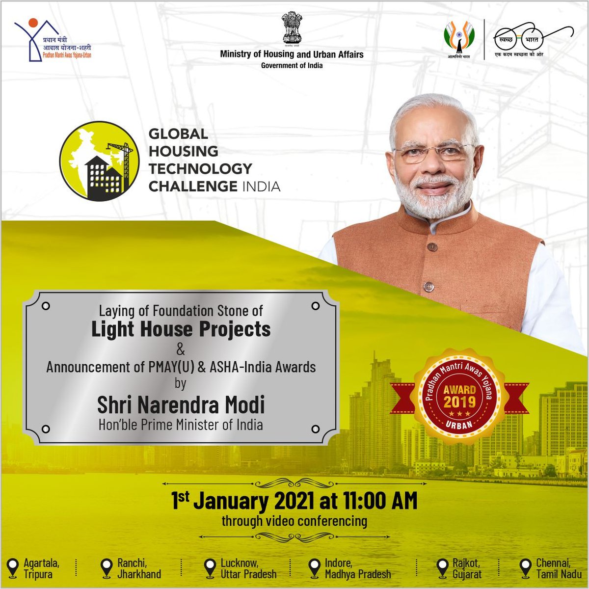 HousingPmay's tweet photo. Laying of Foundation Stone of Light House Projects at 6 locations across India and PMAY(U) Asha-India Awards through video conferencing by 𝐇𝐨𝐧'𝐛𝐥𝐞 𝐏𝐫𝐢𝐦𝐞 𝐌𝐢𝐧𝐢𝐬𝐭𝐞𝐫 𝐒𝐡𝐫𝐢 𝐍𝐚𝐫𝐞𝐧𝐝𝐫𝐚 𝐌𝐨𝐝𝐢 on 𝐉𝐚𝐧 𝟏, 𝟐𝟎𝟐𝟏.

Watch live on

https://t.co/rd42bl1c0K https://t.co/3FTSGtAvHu