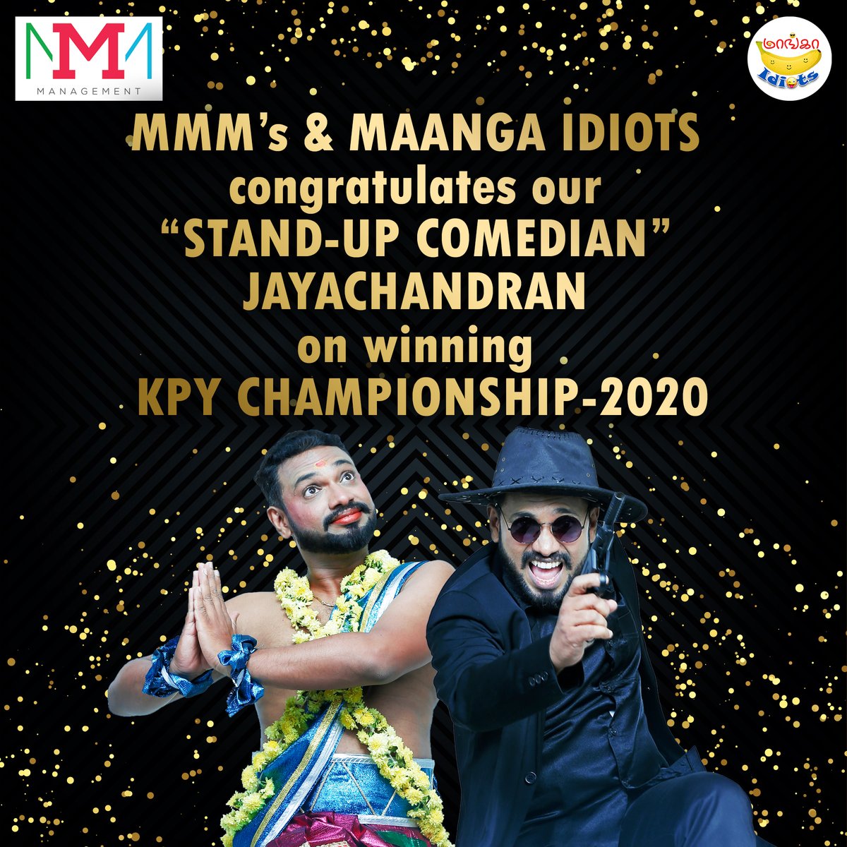 maangaidiots's tweet photo. MMM's &amp; Maanga Idiots
Congratulates our "Stand-Up Comedian"
Mr.Jayachandran on 
"Winning KYP CHAMPIONSHIP - 2020" 
@imjayachandran1 #VijayTelevision #KPY https://t.co/1W0bbwhCrq