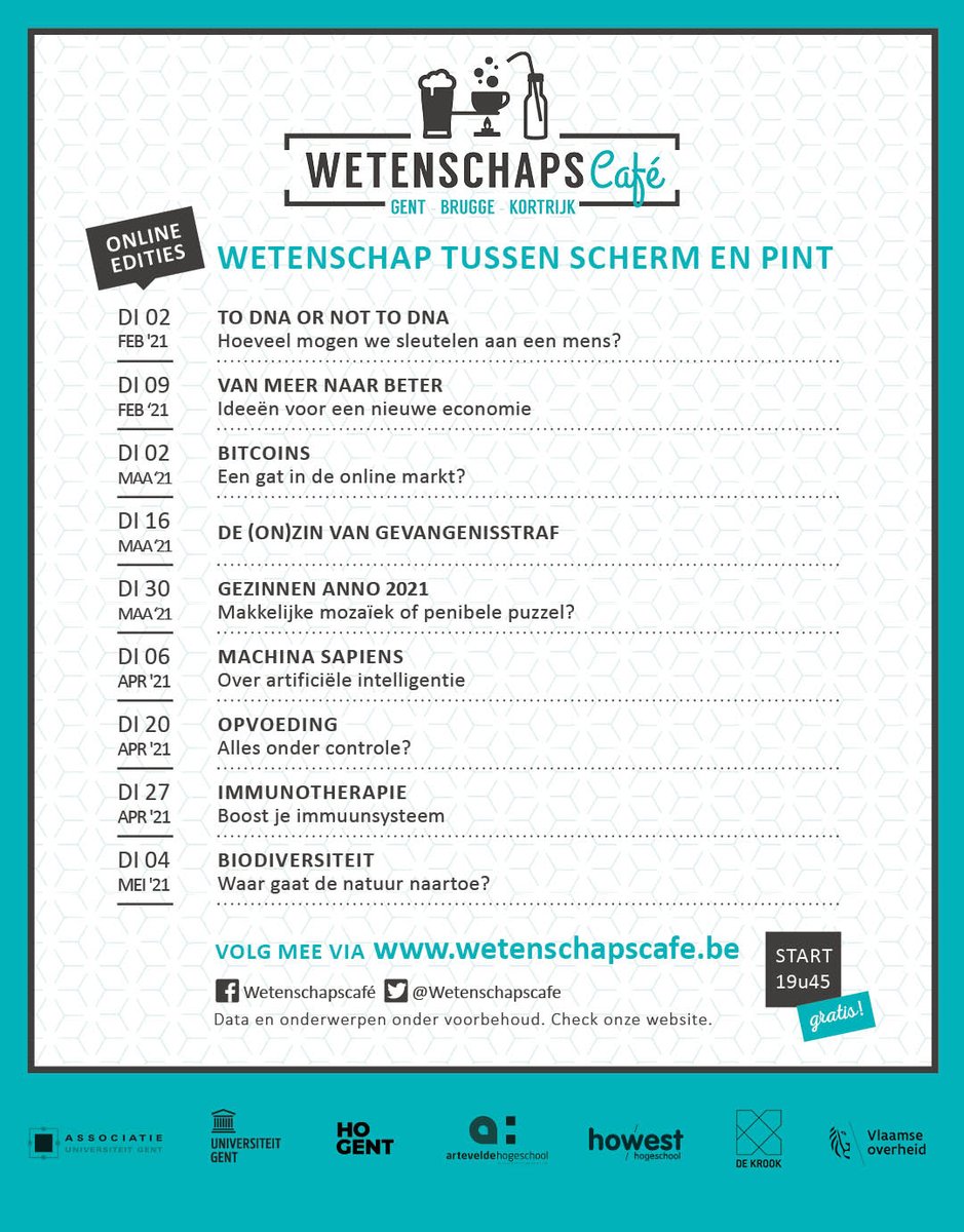 Wetenschap tussen scherm en pint: Ook in 2021 boeiende #wetenschapscafé met <a href="/OnderzoekAhs/">Onderzoek Arteveldehogeschool</a> <a href="/ElkeDecrock/">Elke Decrock</a> <a href="/lisevdhaegen/">Lise Van der Haegen</a> @FloorIsYours <a href="/ClerckIne/">Ine De Clerck</a>