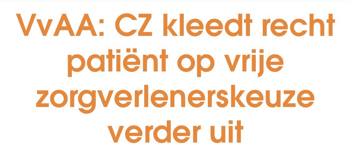 CZ beperkt uw zorgverlenerskeuze ieder jaar meer  #achmea #cz #menzis #vgz #zorgenzekerheid #vrijeartsenkeuze #fysiotherapie #zorgverlenerskeuze #zorg #politiek vvaa.nl/voor-leden/nie…