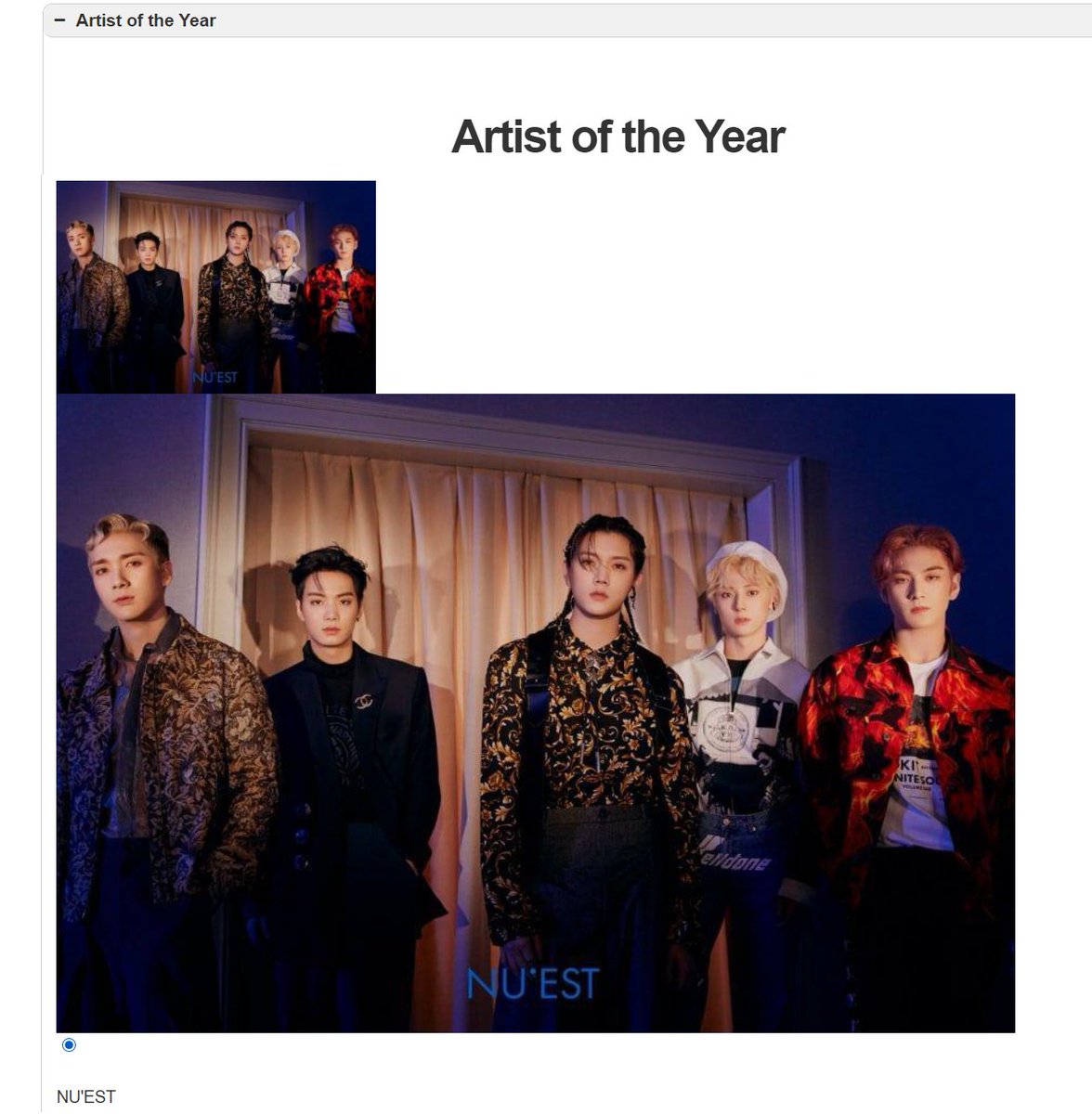 nuest_lab's tweet photo. HallyuLife Awards 2021 #NUEST มีชื่อเข้าชิงรางวัล

🏆Best Male Group
📀Album of the Year
🎤Artist of the Year
🎶Song of the Year
🌟HallyuLife Global Fans' Choice

Link Vote : https://t.co/ebq91v1VWM

#NUEST_HLA2021 #HLA2021
#뉴이스트 #NUEST #VoteforNUEST
@NUESTNEWS https://t.co/2UdtT1iL36